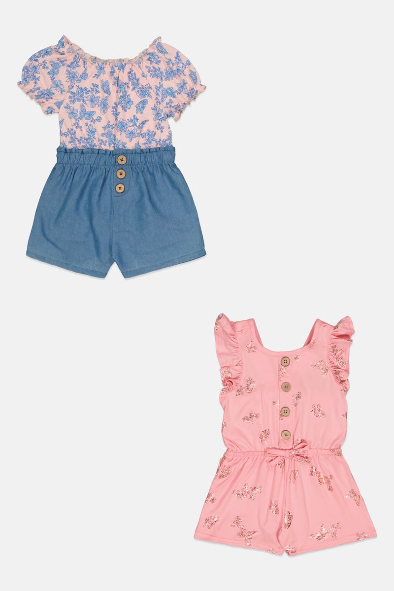 Nanette lepore Toddlers Girl 2 Pieces Floral Pattern Playsuit, Multicolor - Image 2